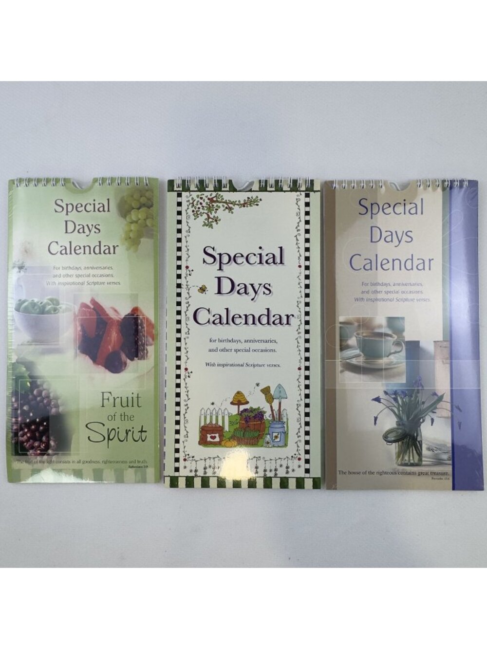Special Days Calendar Set Of 3 Inspirational Scripture Verses Spiral-Bound NEW